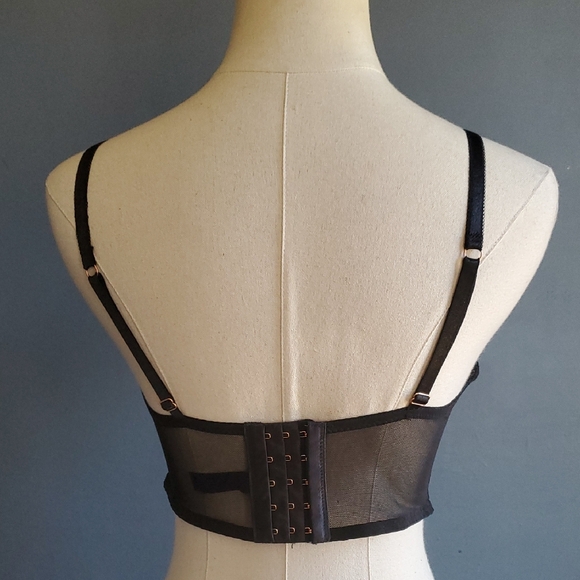 Rachel Black Lace Romantic Balconette Bra 36B - Picture 6 of 14